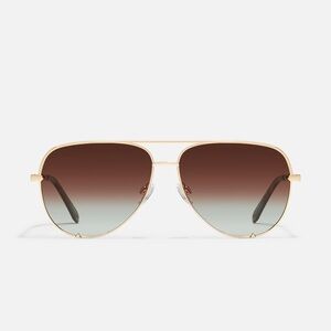 Quay High Key Gold Aviator Sunglasses